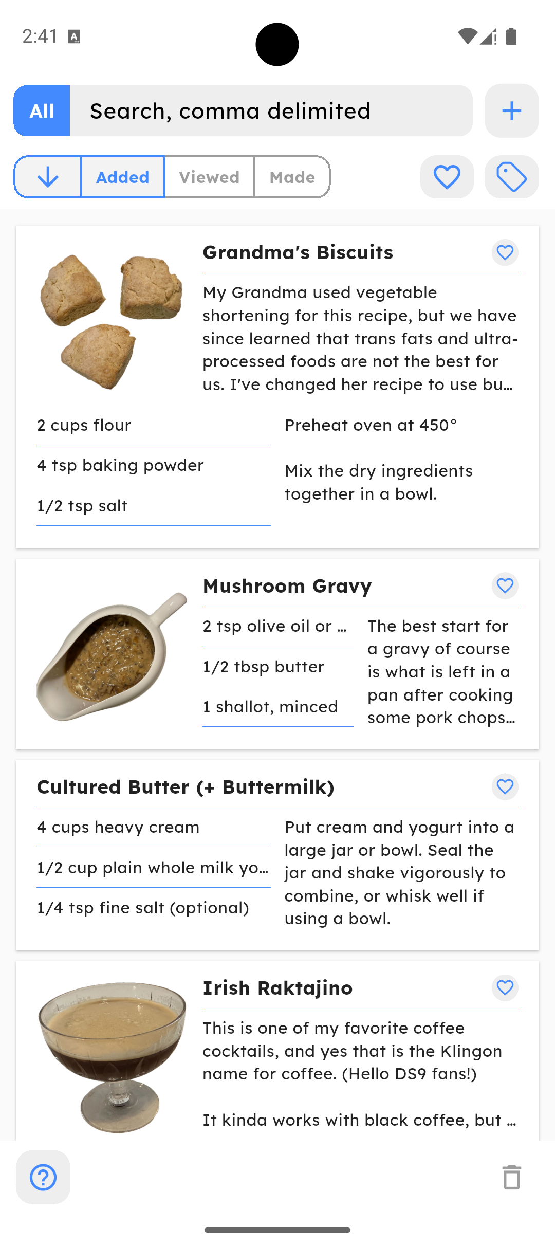 Recipe search