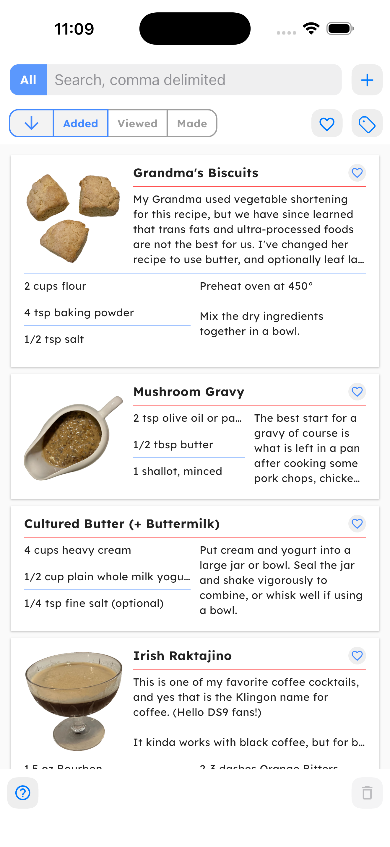 Recipe search