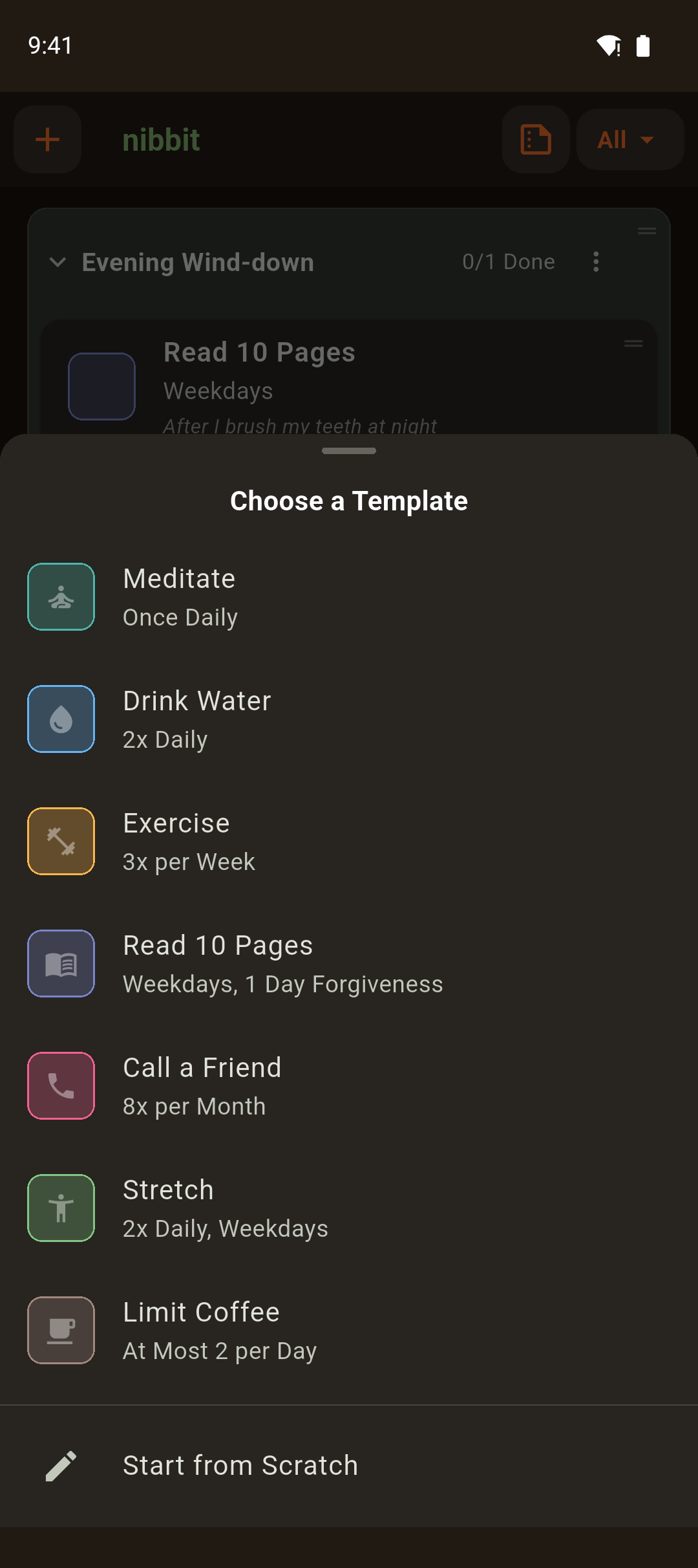 Adding a habit with an "After I…" cue