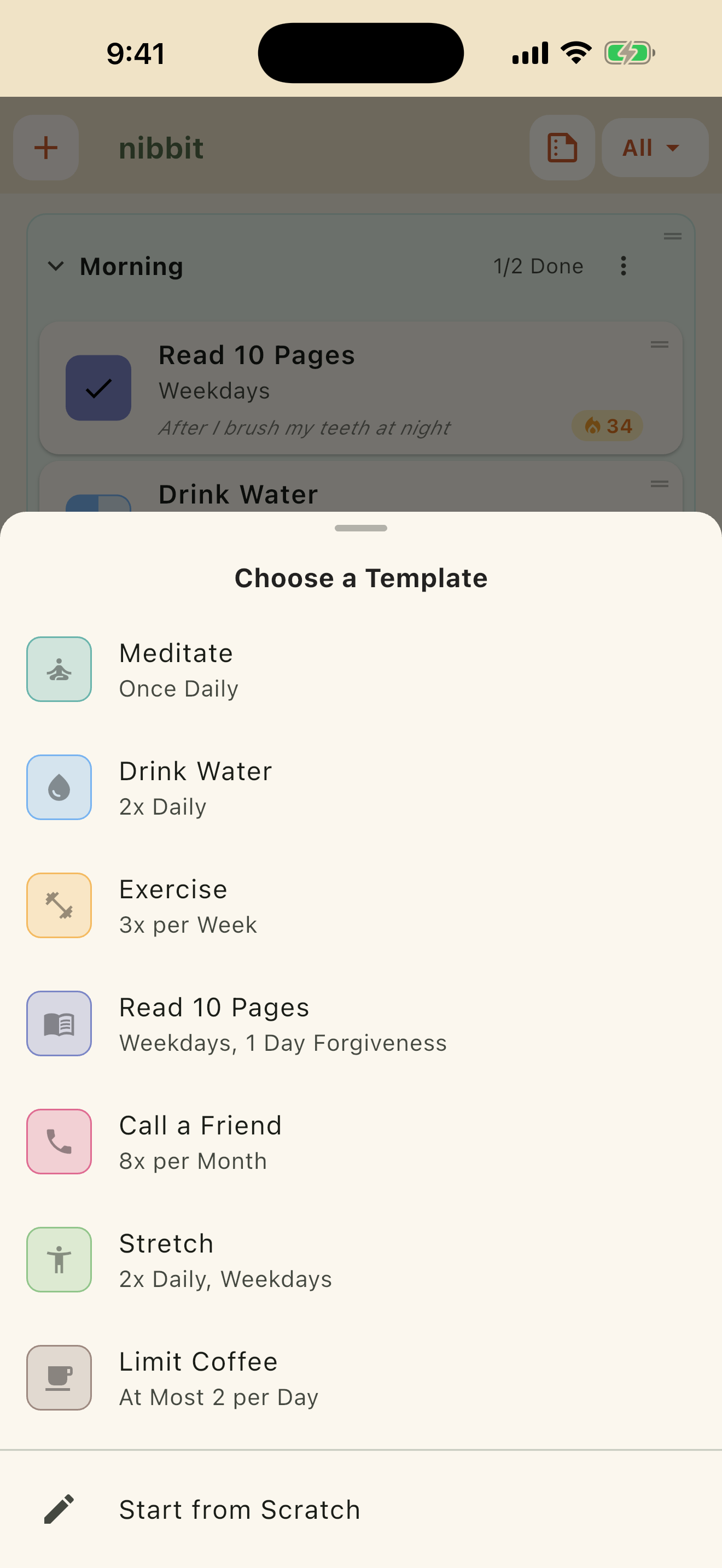Adding a habit with an "After I…" cue